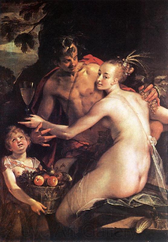 AACHEN, Hans von Bacchus, Ceres and Cupid Spain oil painting art